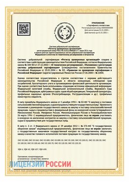 Приложение к сертификату для ИП Ярославль Сертификат СТО 03.080.02033720.1-2020